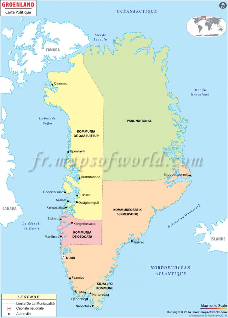 Groenland Carte serapportantà Carte Du Monde Avec Continent