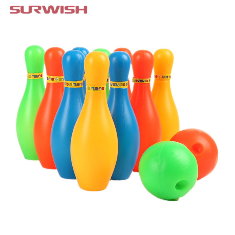 Gros-Surwish 17Cm Hauteur Enfants En Plastique Bowling Ensemble Mini  Interaction Loisirs Jouets Éducatifs Avec Balle Et Pins intérieur Bowling Pour Enfant 