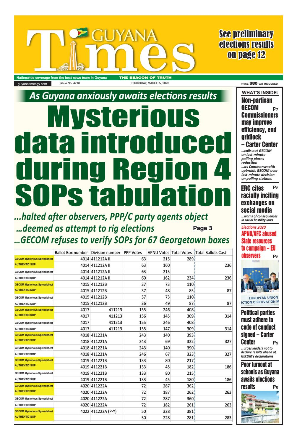 Guyana Times Thursday, March 5, 2020 By Gytimes - Issuu tout Sudoku Facile Avec Solution