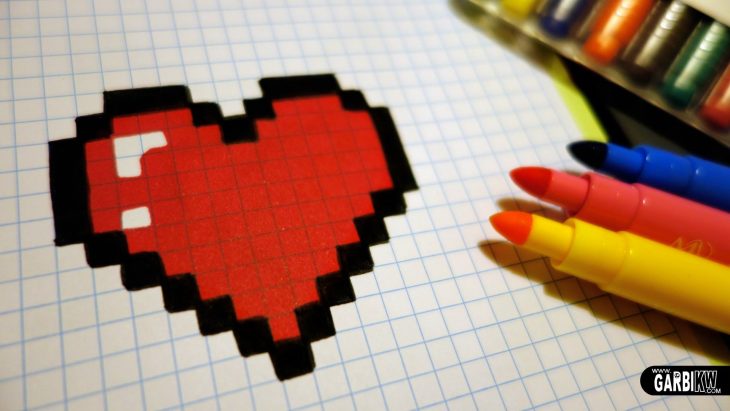 Handmade Pixel Art – How To Draw A Kawaii Heart #pixelart à Pixel Art Facile Fille