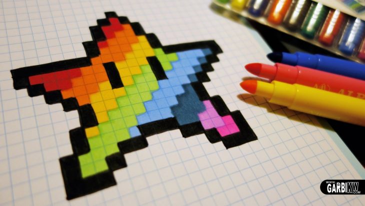 Handmade Pixel Art – How To Draw A Kawaii Rainbow Star dedans Pixel Art Facile Fille