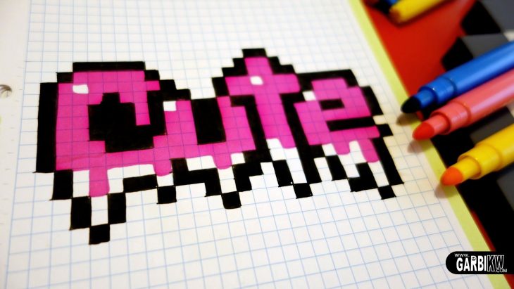 Handmade Pixel Art – How To Draw Cute Graffiti #pixelart avec Pixel Art Facile Fille