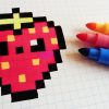 Handmade Pixel Art - How To Draw Kawaii Strawberry #pixelart tout Pixel Art Fraise