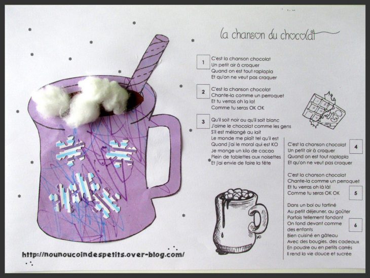 Hiver .. " Tasse Chocolat Chaud , Activité Et Chanson " – Le tout Activité Maternelle Hiver