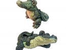 Homestyles Toad Hollow Small Whimsical Gator Home And Garden Alligator  Figurines (2-Piece) dedans Mots Gator