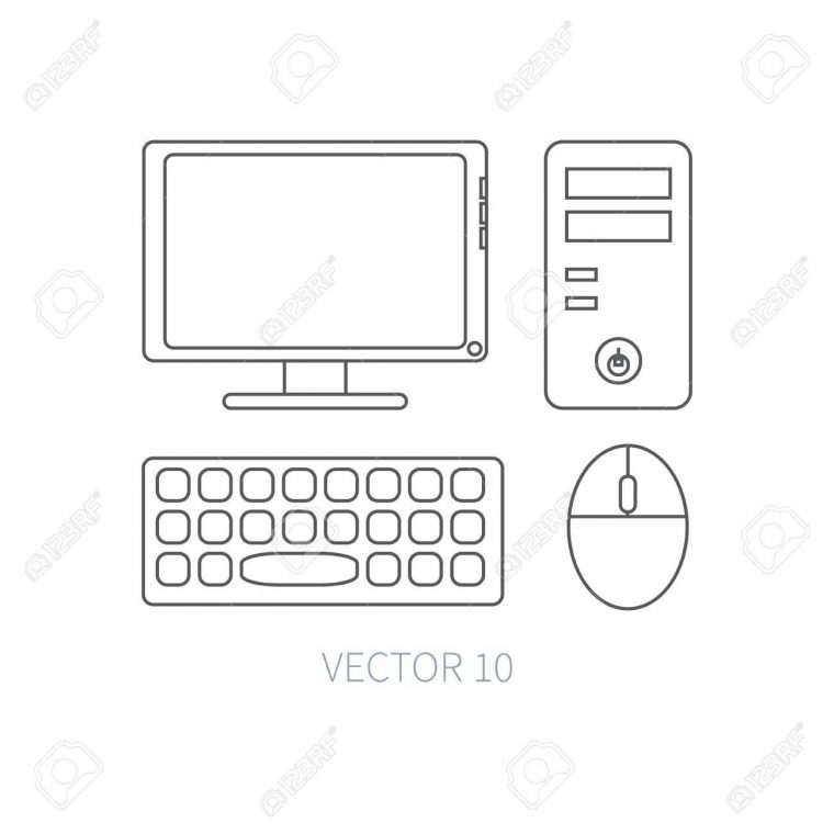 Icône De Jeu D'ordinateur Ligne Plate Vector. Style De Dessin Animé.  Illustration Et Élément Pour Votre Conception. Simple. Monochrome  Collection De à Jeux Sur Ordinateur En Ligne