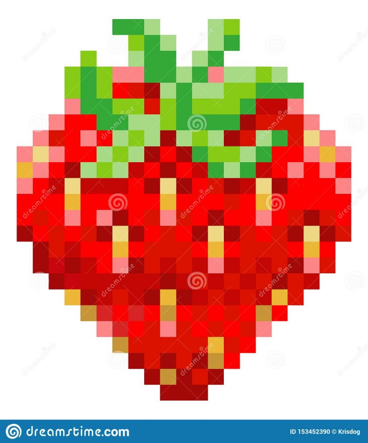 Icône Mordue De Fruit De Jeu Vidéo De L'art 8 De Pixel De pour Pixel Art Fraise