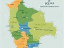 Illustration De La Carte Administrative De La Bolivie. Capitale Du Pays,  Départements Et Grandes Villes. Design Plat, Look Propre avec Carte Des Départements Et Villes