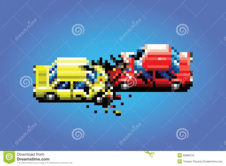 Illustration De Style De Jeu D'art De Pixel D'accidents D dedans Jeux De Voiture Accident