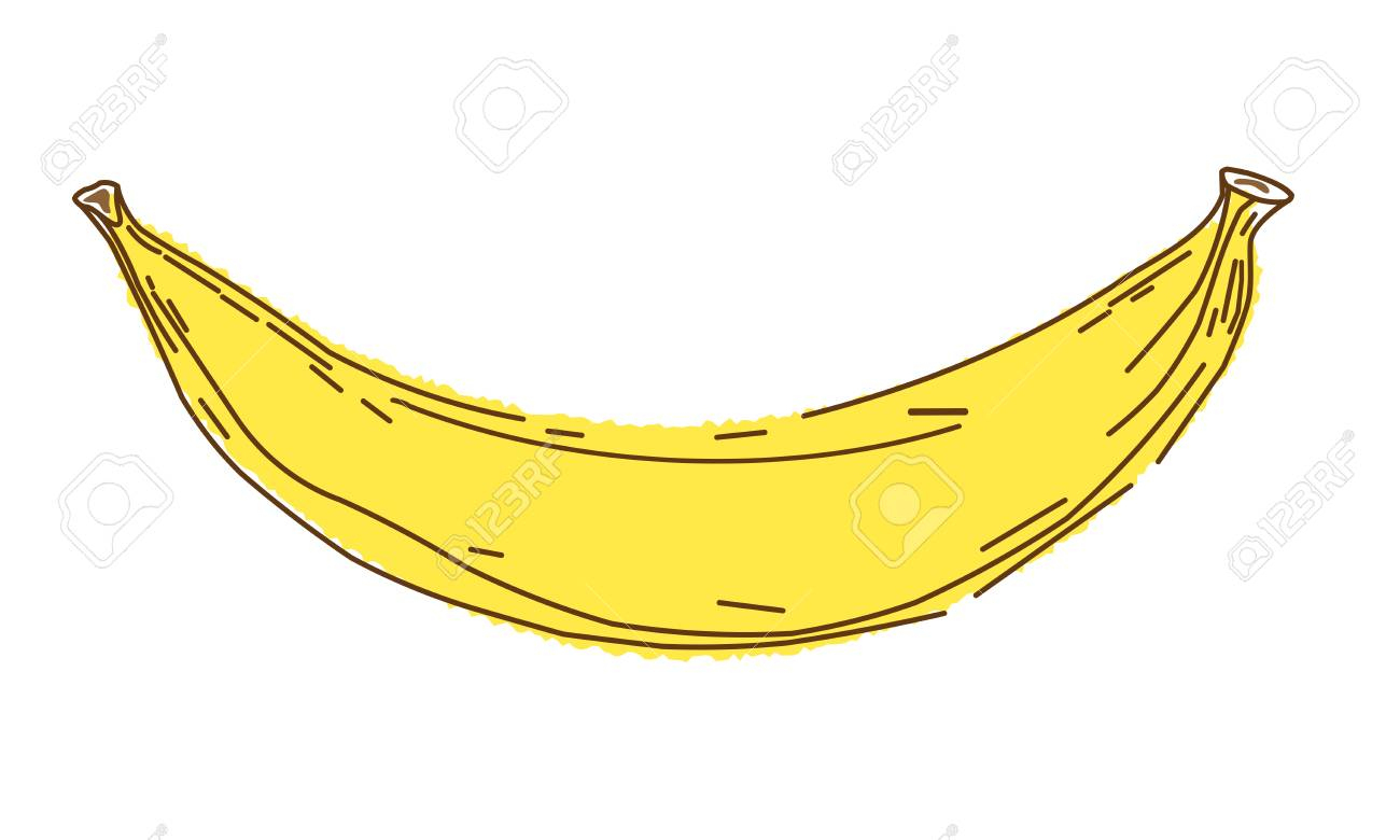 Illustration Vectorielle De Banane, Style Croquis Et Doodle, Main Dessiner  Des Bananes Isolés Sur Fond Blanc à Dessiner Une Banane