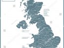 Image Vectorielle De Stock De Carte Détaillée Du Royaume-Uni à Carte Des 22 Régions