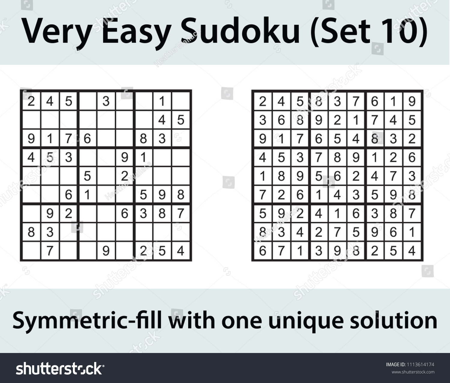 Image Vectorielle De Stock De Image Vectorielle Puzzle De dedans Sudoku Facile Avec Solution