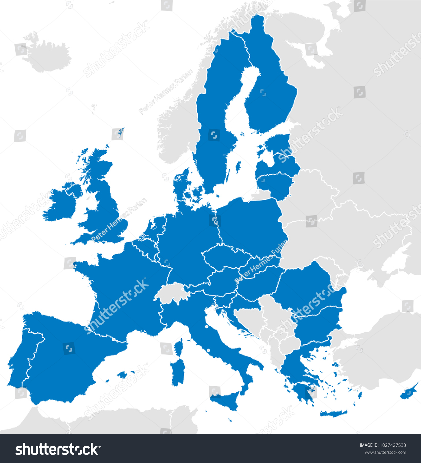 Image Vectorielle De Stock De Les Pays De L&amp;#039;union Européenne intérieur Carte Pays Membre De L Ue 