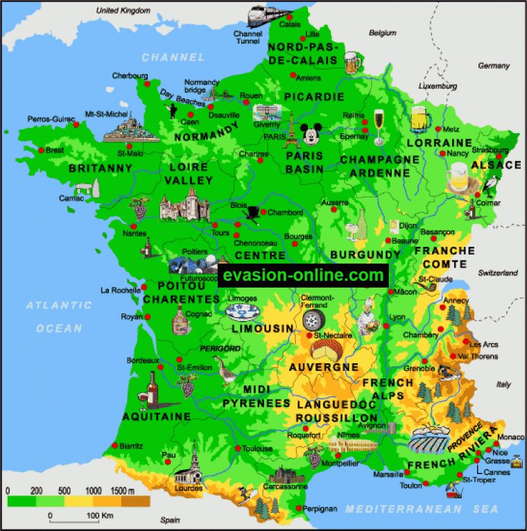 Images De Plans Et Cartes De France » Vacances – Arts à Carte Du Sud De La France Détaillée