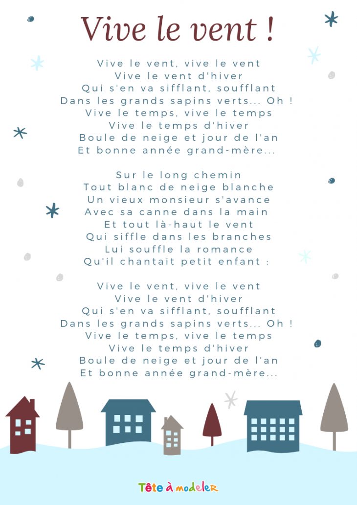 Imprimer La Chanson Vive Le Vent Carnet Chants – Chanson tout Ecriture De Noel A Imprimer