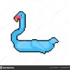 Inflatable Blue Flamingo Pixel Art. Magic Bird Toy For intérieur Pixel Jouet