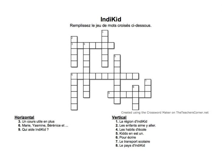 Intervention À La Salésienne – Indikid tout Mot Croisé Aide