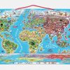 Janod - &quot;puzzle Monde Magnétique&quot; - Jeu Magnétique à Jeux De Carte Geographique Du Monde