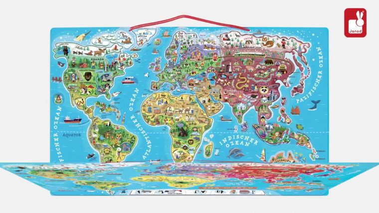 Janod – "puzzle Monde Magnétique" – Jeu Magnétique dedans Carte Du Monde Avec Capitales Et Pays