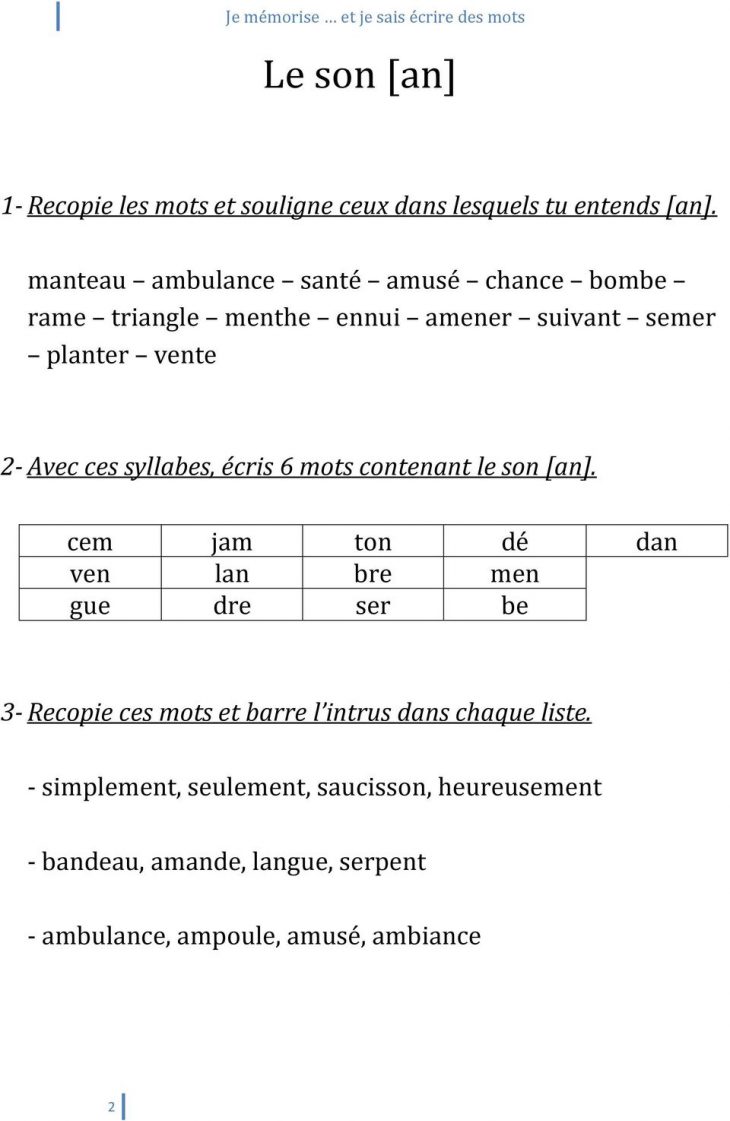 Je Mémorise Et Je Sais Écrire Des Mots – Pdf Téléchargement concernant Barre L Intrus