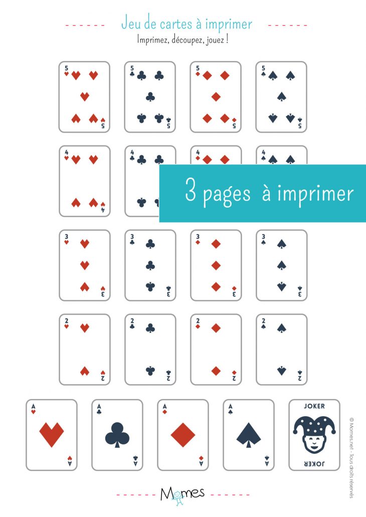 Jeu De 54 Cartes À Imprimer – Momes avec Jeux De Cartes Gratuits À Télécharger En Français