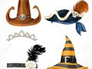 Jeu De Chapeaux Pour Les Costumes De Carnaval - Rétro, Diadème, Sorcière,  Chapeau De Pirate Et Chapeau De Cowboy Isolé Sur Un Fond Blanc à Jeu Des Chapeaux