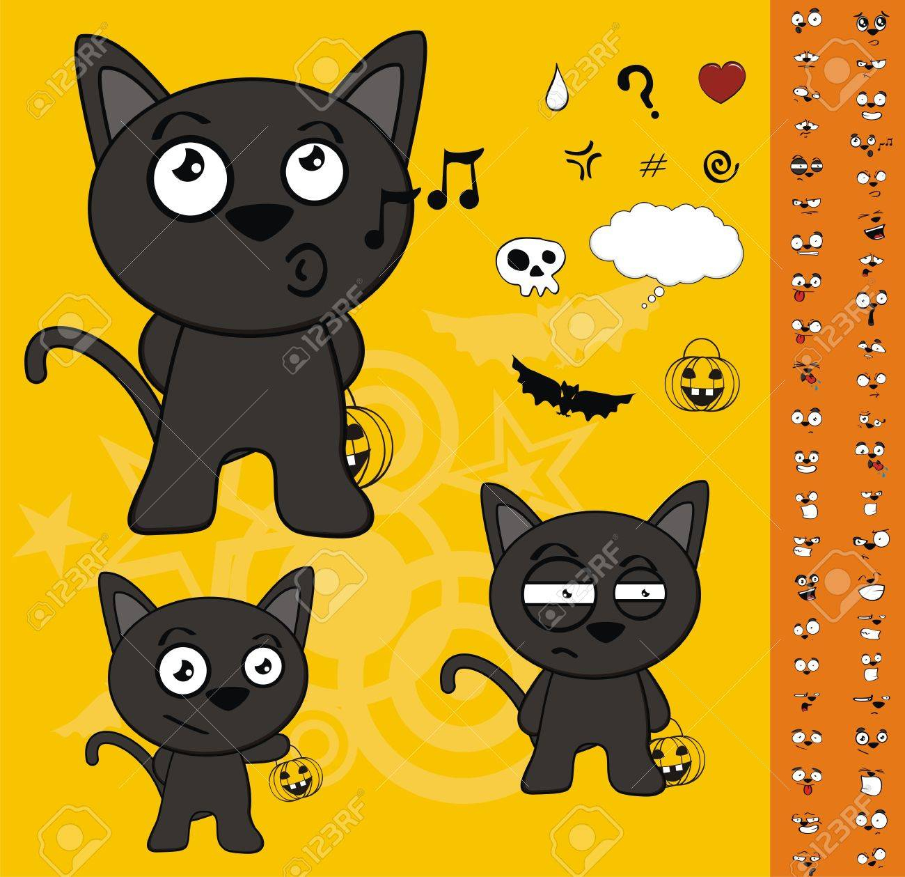 Jeu De Dessin Animé Pour Le Chat Halloween Noir concernant Jeux De Dessin De Chat
