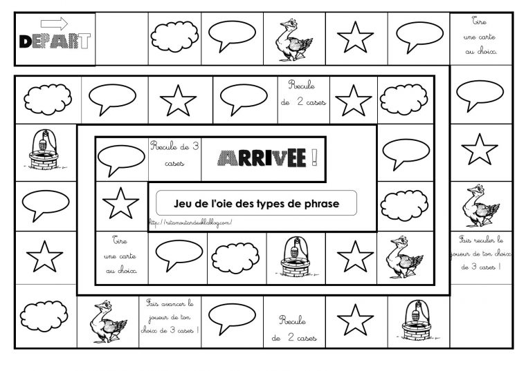 Jeu De L'oie Des Types De Phrases – Ritamoutarde En Clis tout Jeu De L Oie A Imprimer