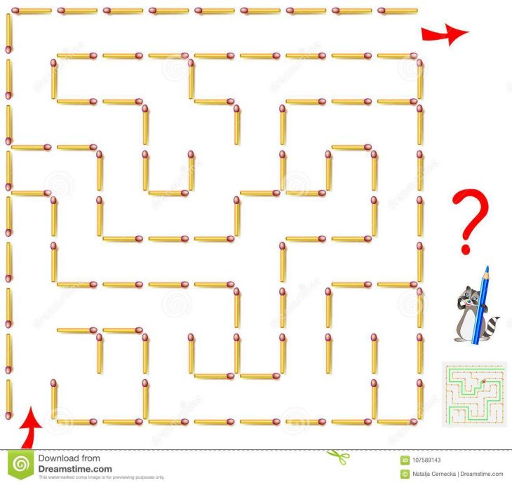 Jeu De Puzzle De Logique Avec Le Labyrinthe Devez Enlever concernant Activité Manuelle Avec Des Allumettes