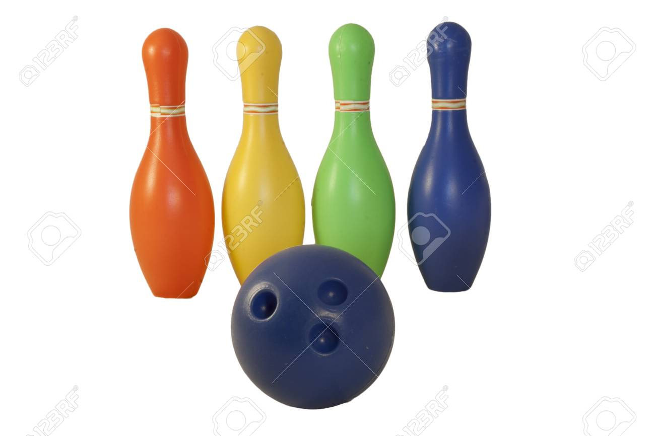 Jeu D'enfants Pour Jouer Au Bowling. Boule Et Épingles Colorées. à Jeu Bowling Enfant