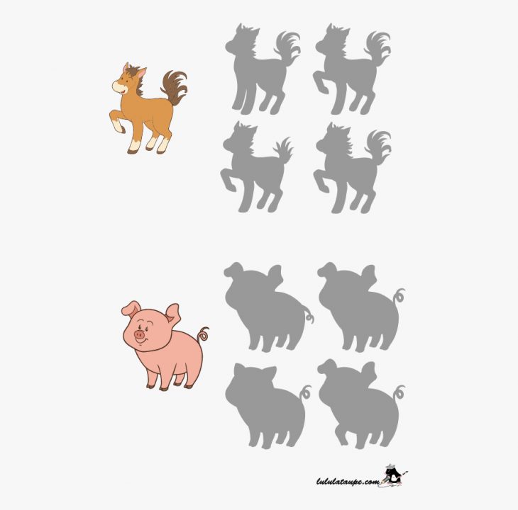 Jeu Des Ombres, Les Animaux De La Ferme – Jeu Des Ombres pour Jeu Sur Les Animaux De La Ferme