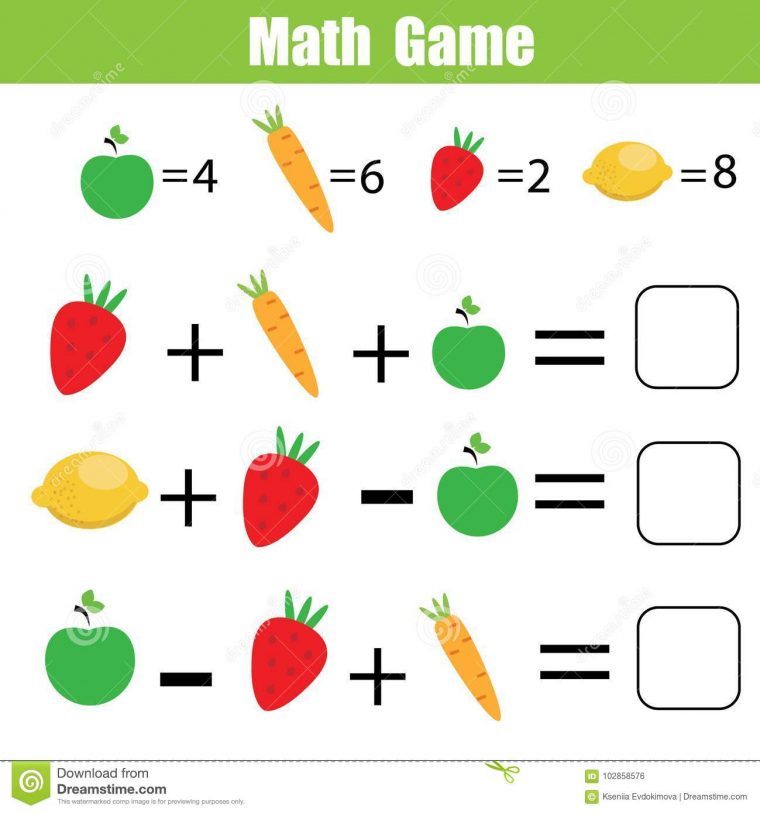 Jeu Éducatif De Maths Pour Des Enfants Équations De Compte concernant Jeux De Exercice De Maths