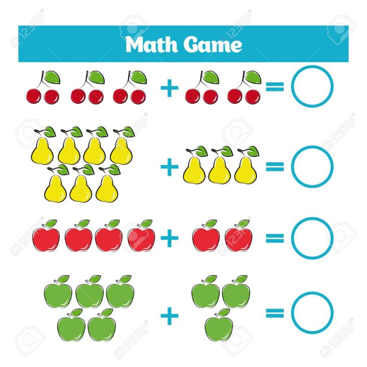 Jeu Éducatif Mathématique Pour Les Enfants. Apprentissage Soustraction  Feuille De Calcul Pour Les Enfants, En Comptant L'activité. Illustration dedans Jeu Calcul Enfant