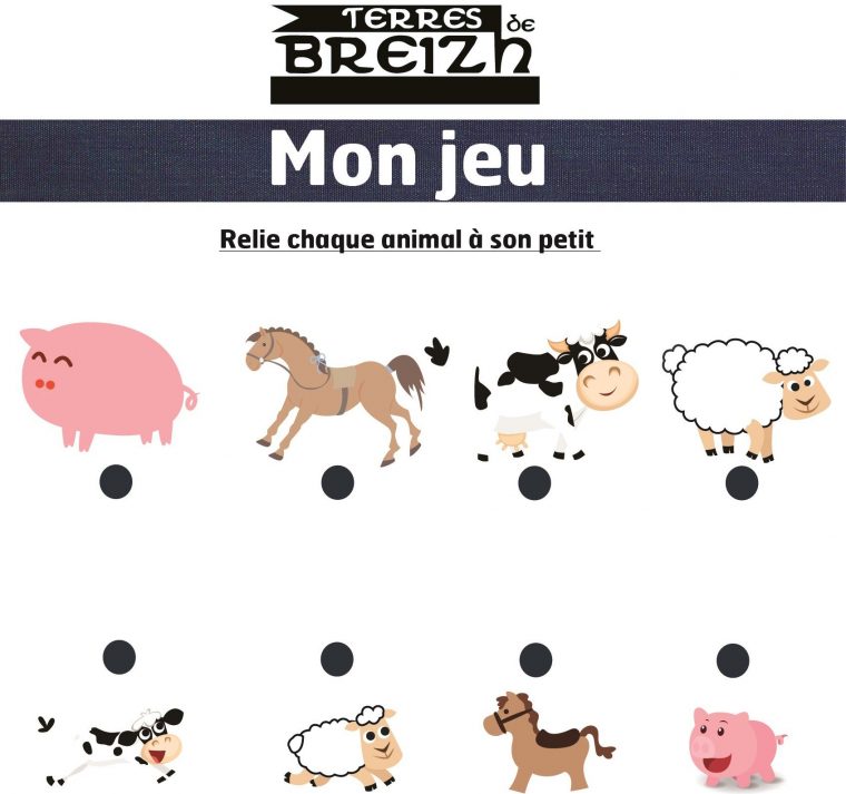 Jeu Enfant – Relie Chaque Animal À Son Petit destiné Jeux Enfant Animaux