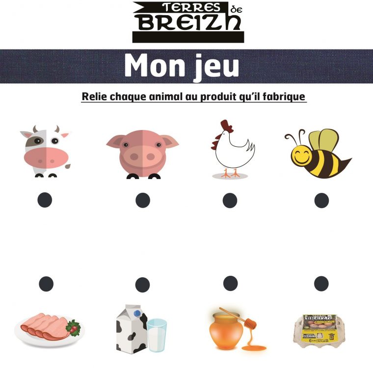 Jeu Enfant – Relie Chaque Animal Au Produit Qu'il Fabrique dedans Jeux Enfant Animaux