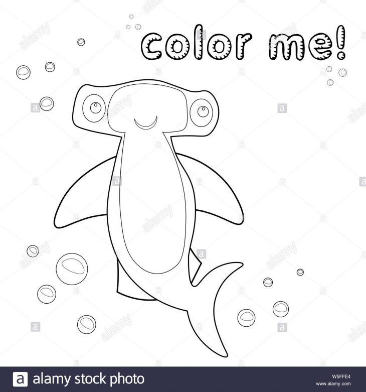 Jeu Pour Enfants. Contours Requin Marteau. Page À Colorier à Personnage À Colorier