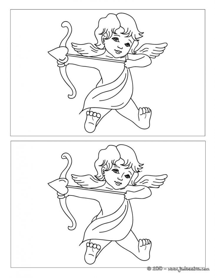 Jeux Des 12 Différences Cupidon | Coloriage Mariage, Cupidon avec Jeu Des 7 Differences