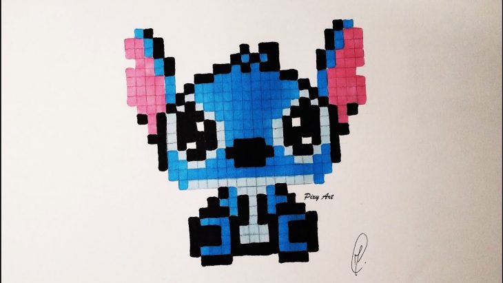 Kawaii Baby Stitch Pixel Drawing – Real Time serapportantà Pixel Art Facile Fille