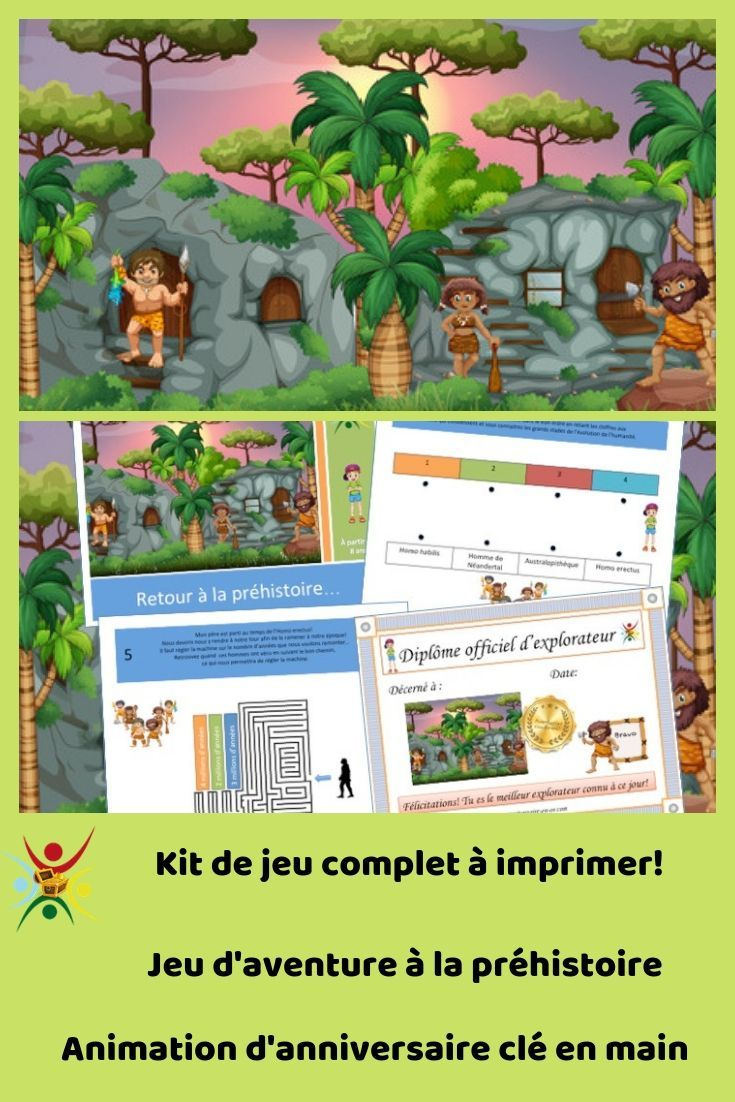 Kit De Jeu Complet À Imprimer Sur Le Thème De La Préhistoire encequiconcerne Jeux De Préhistoire