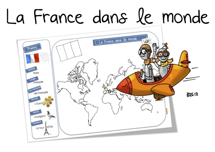 La France Dans Le Monde: Carte Et Récapitulatif Cp-Ce1 intérieur Carte De France Ce1