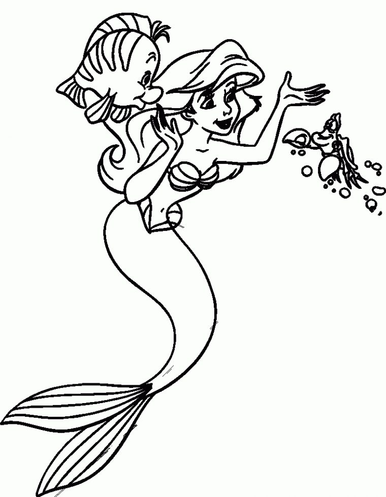 La Petite Sirène : Coloriage Facile – Coloriage La Petite concernant Coloriage Princesse Sirene