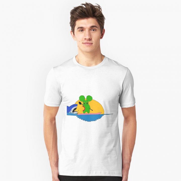 La Souris Verte Et Le Requin | Slim Fit T-Shirt à Requin Souris