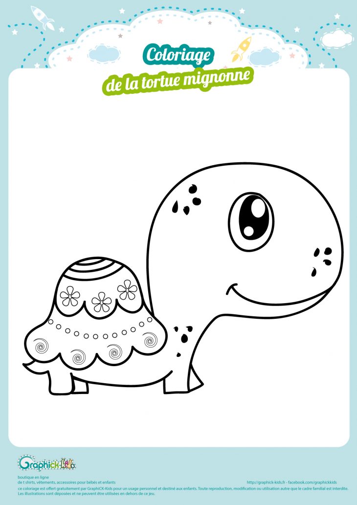 L'activité Du Mercredi : Le Coloriage De La Tortue Mignonne serapportantà Jeux De Tortue Gratuit