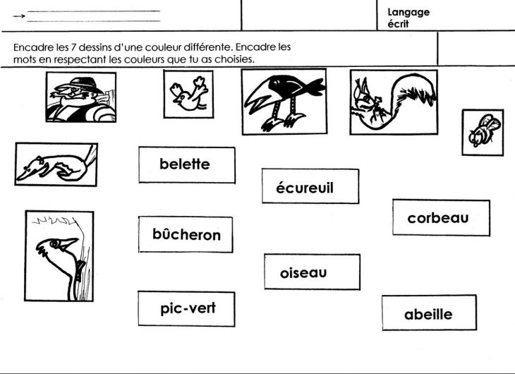 Langage Ecrit L'arbre Roux, Fiche 4 – École Maternelle Gellow serapportantà Fiche Maternelle Grande Section