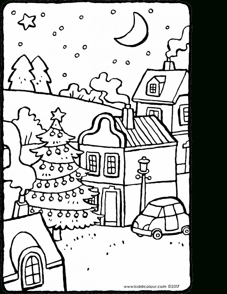 L'arbre De Noël Du Village – Kiddicoloriage avec Coloriage Village De Noel