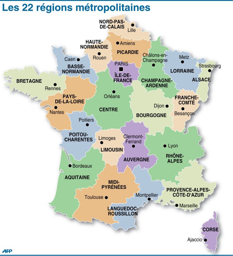 Le 22 Regions De La France encequiconcerne Les 22 Régions De France Métropolitaine