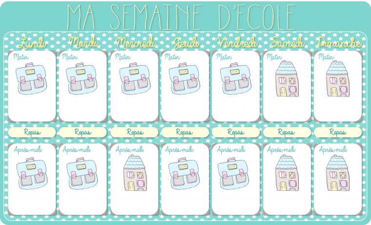 Le Calendrier De La Semaine D'école À Imprimer! (Cadeau intérieur Calendrier De La Semaine À Imprimer