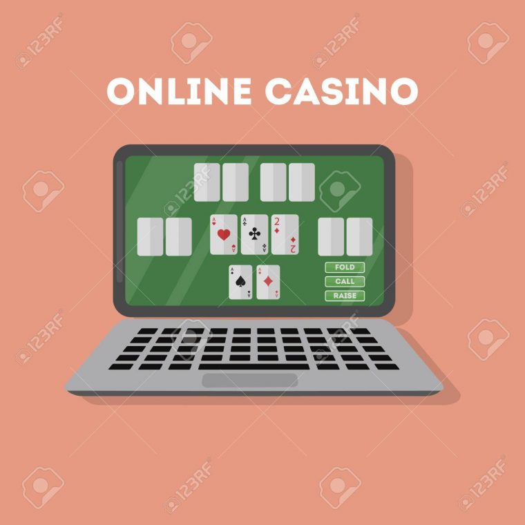 Le Casino En Ligne Dans L'ordinateur Portable. Dispositif Avec Jeu De Jeu.  Gaming Dépendance. concernant Jeux Sur Ordinateur En Ligne