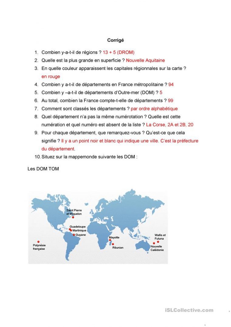 Le Découpage Administratif De La France – Français Fle pour Le Découpage Administratif De La France