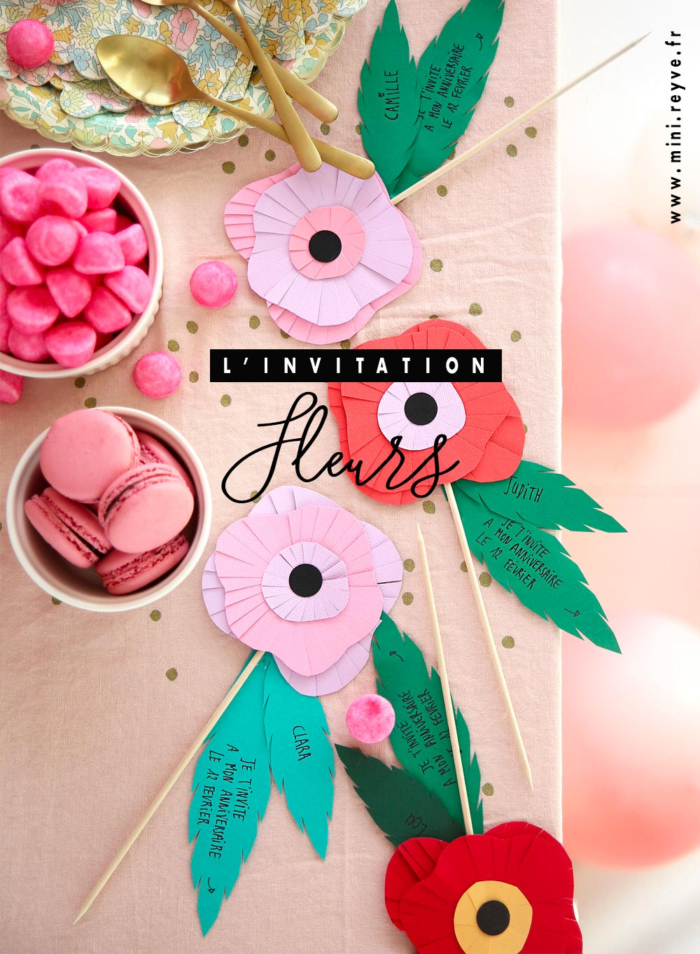 Le Diy De L&amp;#039;invitation Fleur En Papier De Couleur Découpé En serapportantà Fleurs À Découper 